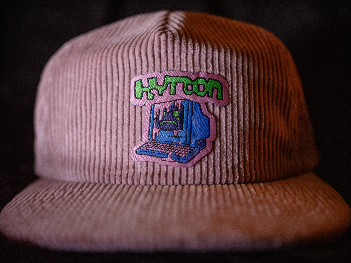 Goopy Computer Corduroy Snapback Hat (Pink)