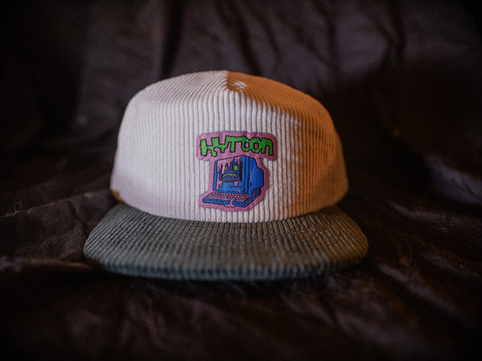 Goopy Computer Corduroy Snapback Hat (Spruce and Bone)
