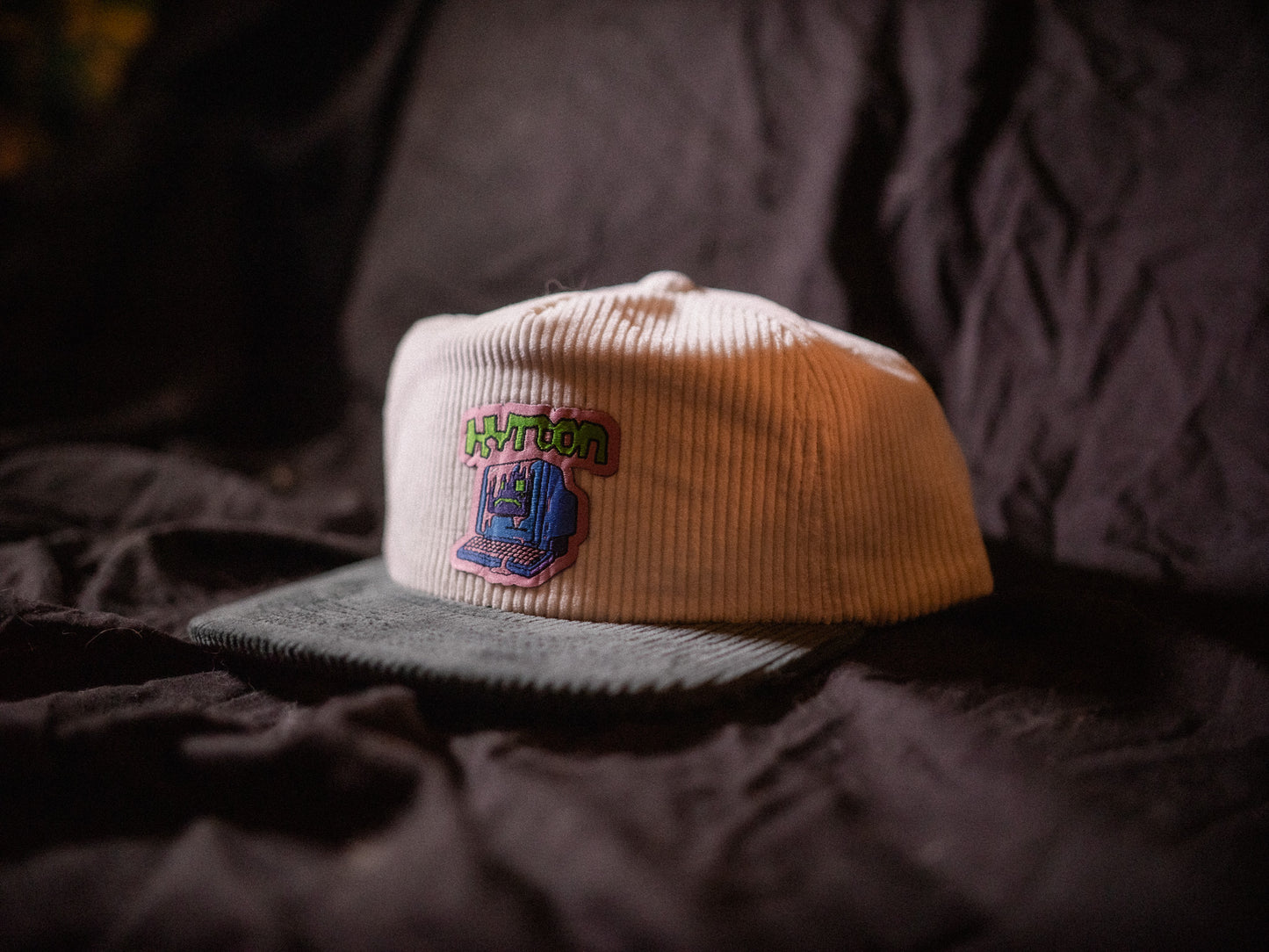 Goopy Computer Corduroy Snapback Hat (Spruce and Bone)